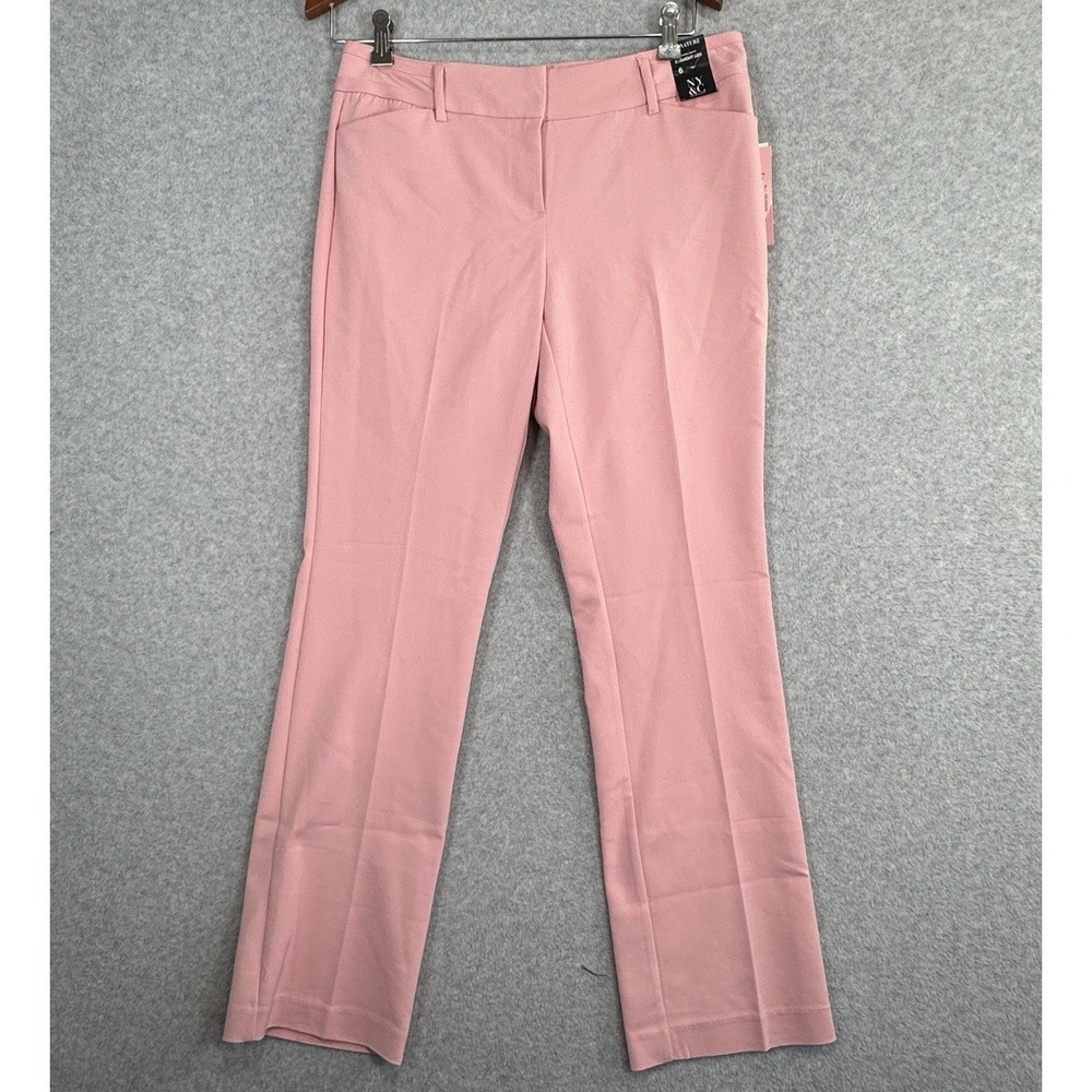 New York Company 7th Ave Signature Straight Leg Pants Size 6 Pink NWT